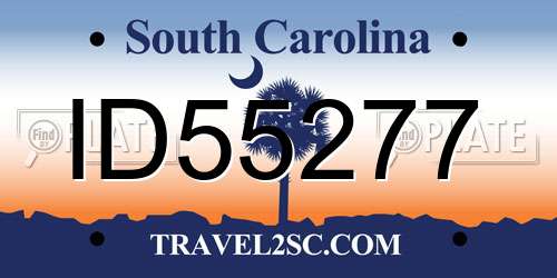 ID55277 South Carolina License Plate