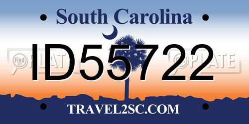 ID55722 South Carolina License Plate