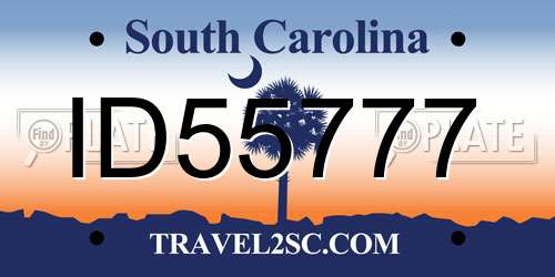 ID55777 South Carolina License Plate