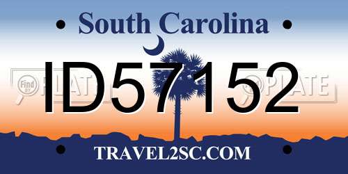 ID57152 South Carolina License Plate
