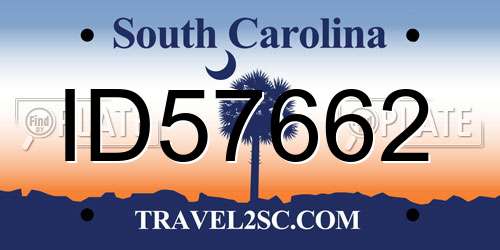 ID57662 South Carolina License Plate