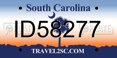 ID58277 South Carolina License Plate