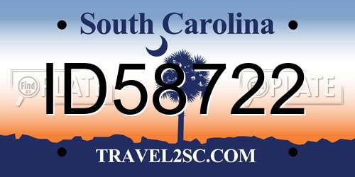 ID58722 South Carolina License Plate