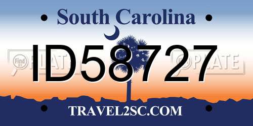 ID58727 South Carolina License Plate