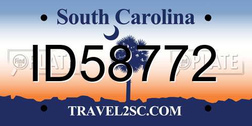 ID58772 South Carolina License Plate