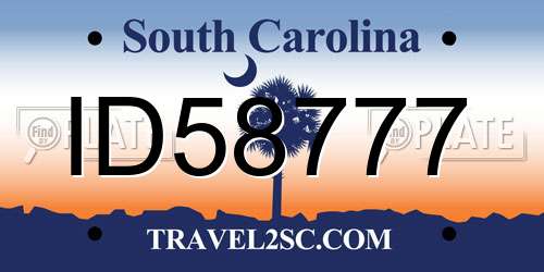 ID58777 South Carolina License Plate