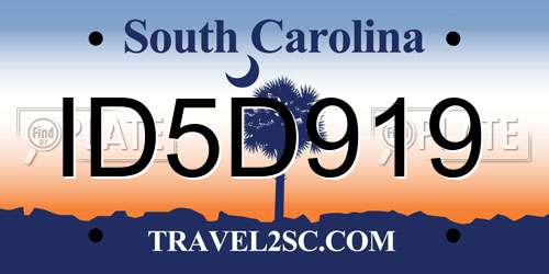ID5D919 South Carolina License Plate