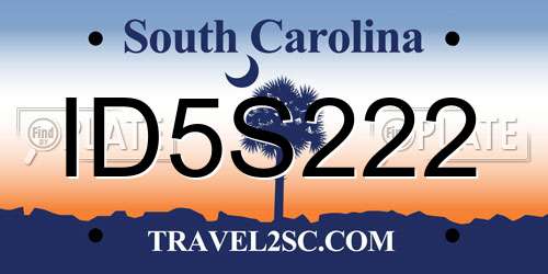 ID5S222 South Carolina License Plate