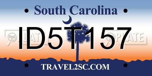 ID5T157 South Carolina License Plate