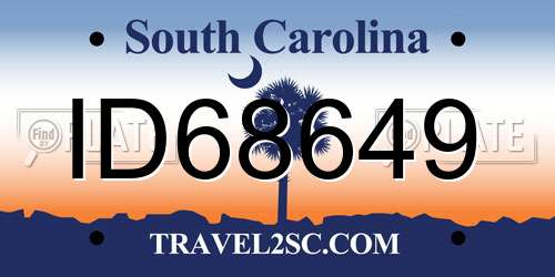 ID68649 South Carolina License Plate