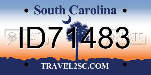 ID71483 South Carolina License Plate