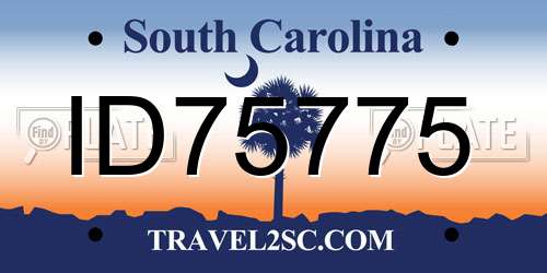 ID75775 South Carolina License Plate
