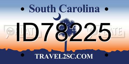 ID78225 South Carolina License Plate