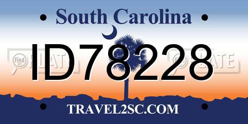 ID78228 South Carolina License Plate
