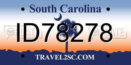 ID78278 South Carolina License Plate