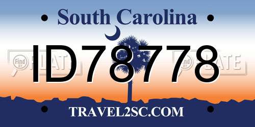 ID78778 South Carolina License Plate