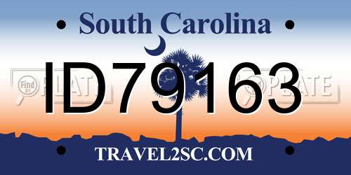 ID79163 South Carolina License Plate