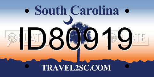 ID80919 South Carolina License Plate