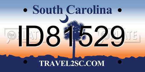ID81529 South Carolina License Plate