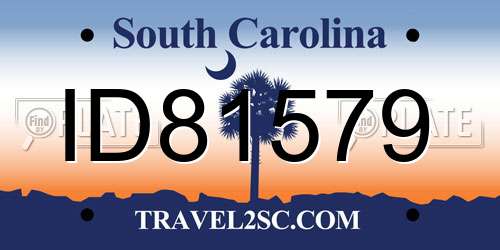 ID81579 South Carolina License Plate