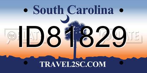ID81829 South Carolina License Plate