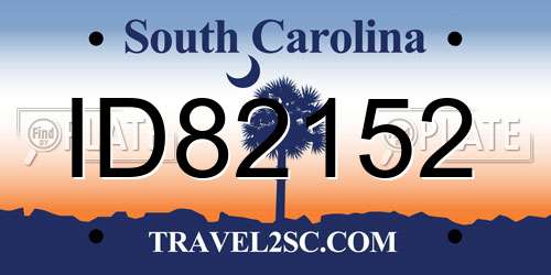 ID82152 South Carolina License Plate