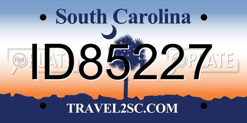 ID85227 South Carolina License Plate