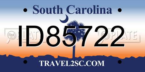 ID85722 South Carolina License Plate