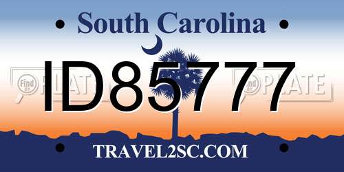 ID85777 South Carolina License Plate