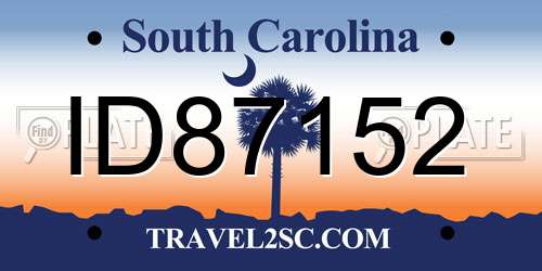 ID87152 South Carolina License Plate