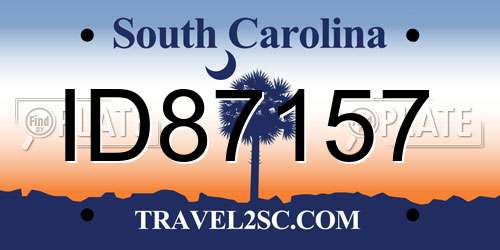 ID87157 South Carolina License Plate