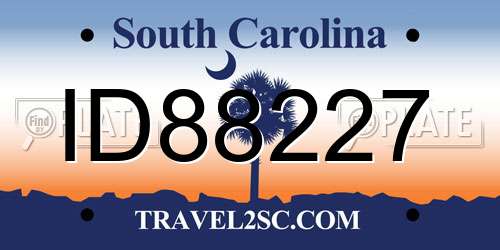 ID88227 South Carolina License Plate