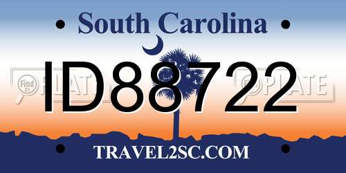 ID88722 South Carolina License Plate