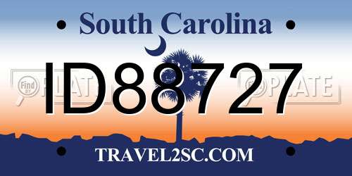 ID88727 South Carolina License Plate