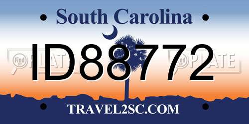 ID88772 South Carolina License Plate