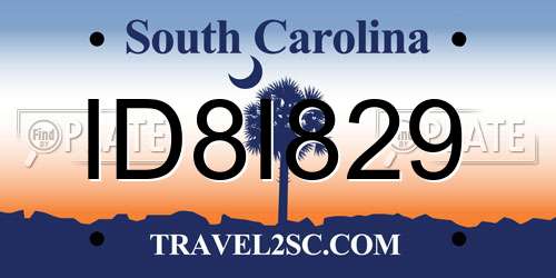 ID8I829 South Carolina License Plate