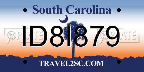 ID8I879 South Carolina License Plate