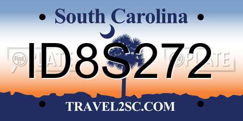 ID8S272 South Carolina License Plate