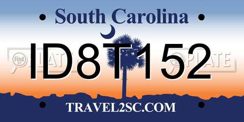 ID8T152 South Carolina License Plate