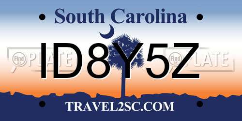 ID8Y5Z South Carolina License Plate