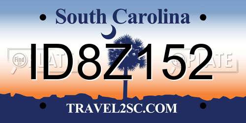 ID8Z152 South Carolina License Plate