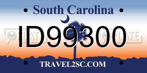 ID99300 South Carolina License Plate