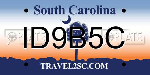 ID9B5C South Carolina License Plate