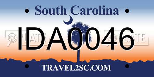 IDA0046 South Carolina License Plate