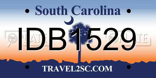 IDB1529 South Carolina License Plate