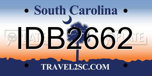 IDB2662 South Carolina License Plate