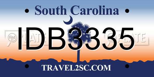 IDB3335 South Carolina License Plate