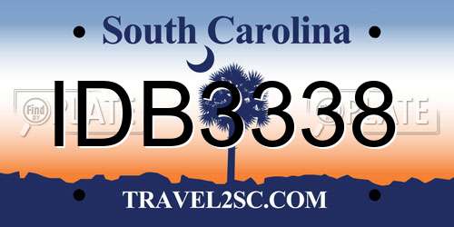 IDB3338 South Carolina License Plate