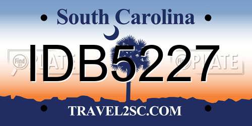 IDB5227 South Carolina License Plate