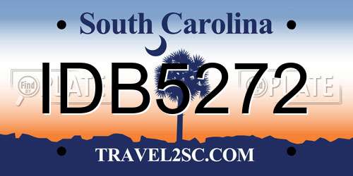 IDB5272 South Carolina License Plate
